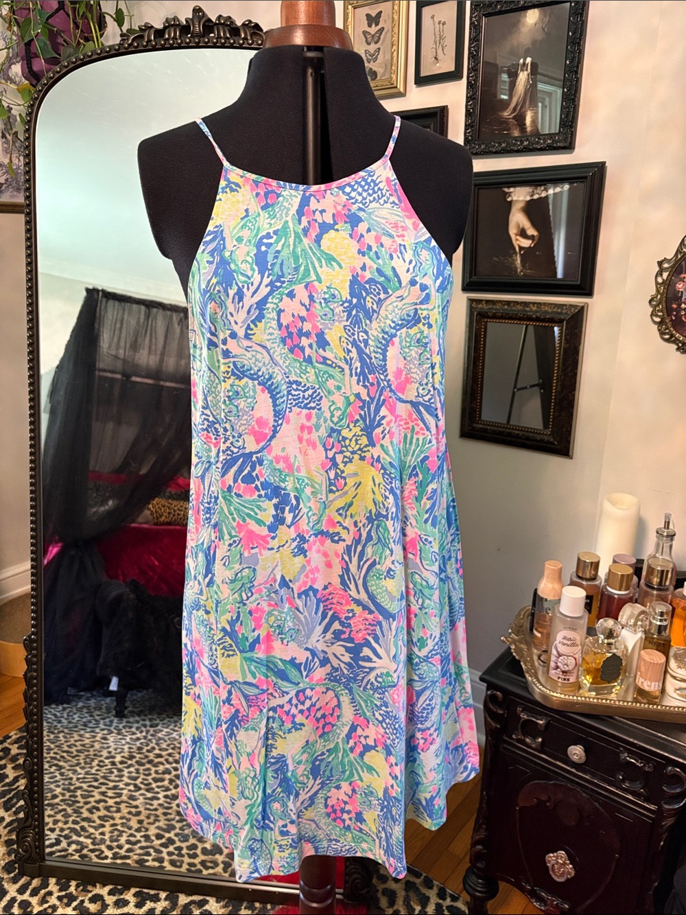 Lilly Pulitzer Pastel Tropical Halter Mini Dress